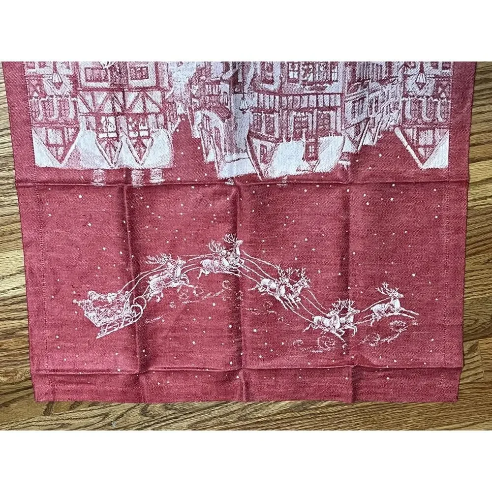 Williams Sonoma 'Twas the Night Before Christmas Set of 3 Jacquard Napkin Russia